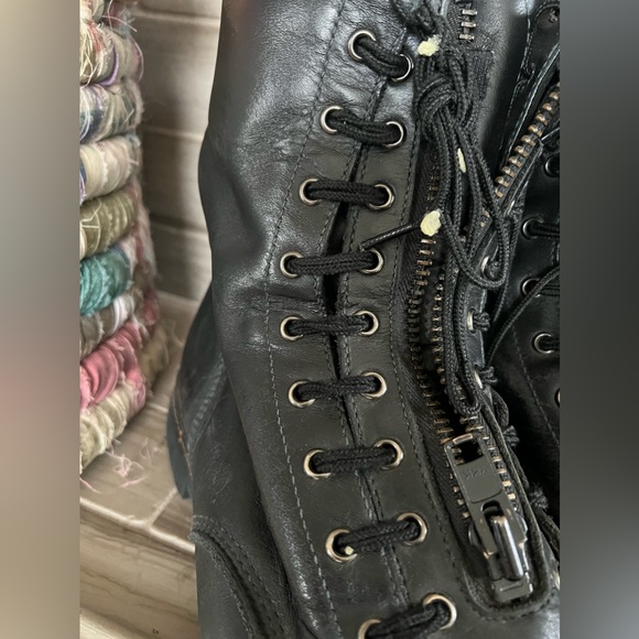Leather Tactical Front Zip Steel Toe Boots Black Sz. 13w Vibram Soles UNBRANDED - Picture 3 of 10